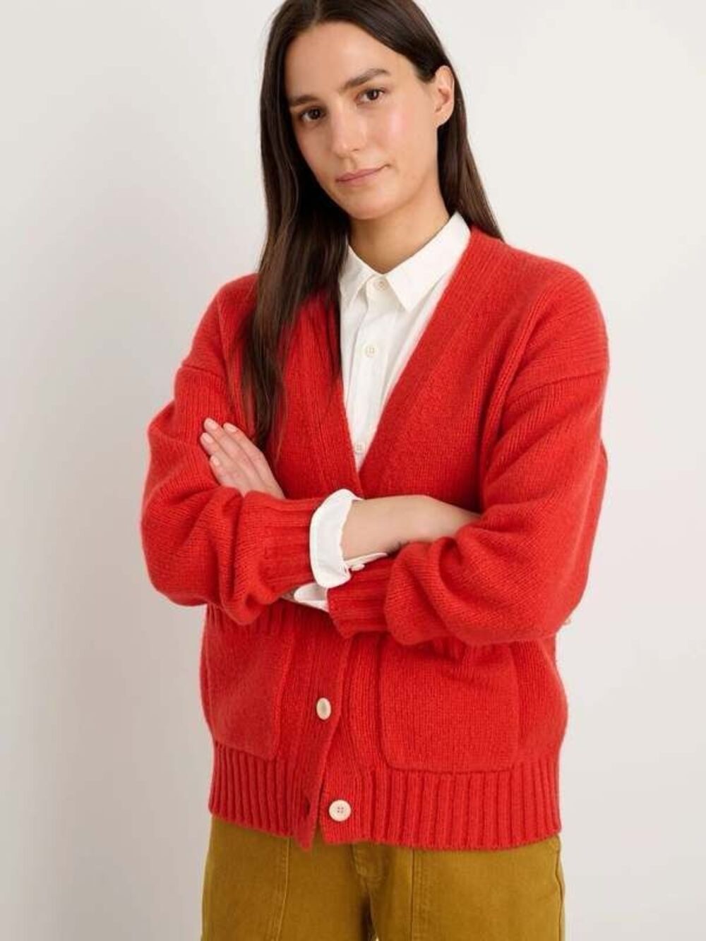 ALEX MILL EMMA LAMBSWOOL PAPRIKA SZ SMALL CARDIGAN